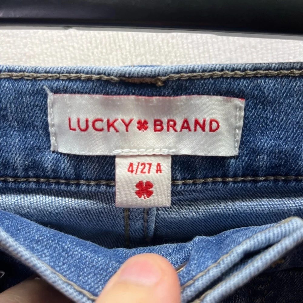 Lucky Brand Ava‎ Mid Rise Skinny Ankle Jeans Womens 4/27 Blue Denim Stretch 2460